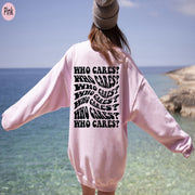 WHO CARES English Printed Women's Round Neck Sweater