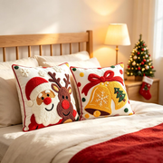 2pcs Christmas Throw Pillow Covers 18x18, Soft Holiday Decor