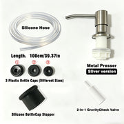 Kitchen Sink Liquid Soap Dispenser Pump Set with Metal Press Head
