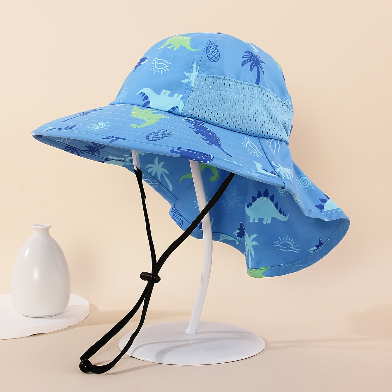 Boy's Cartoon Print Bucket Hat – Breathable Outdoor Cap for Spring and Summer