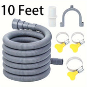 Flexible Corrugated Drain Hose Kit – Includes Extension Adapter and Clamp, for Washing Machines and Dishwashers