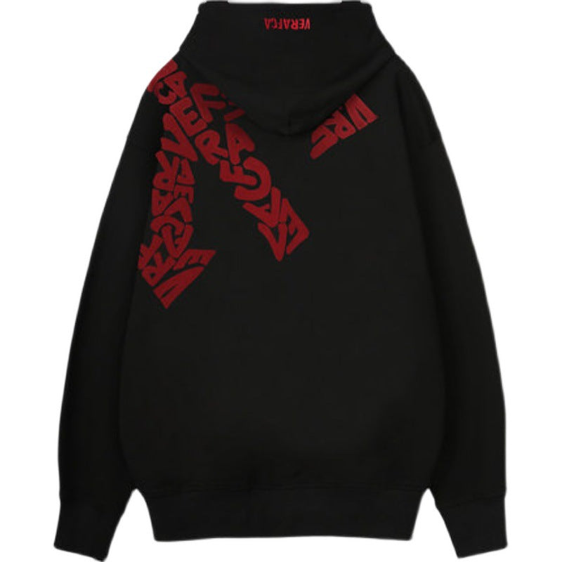 Women's Casual Black Loose Hoodie