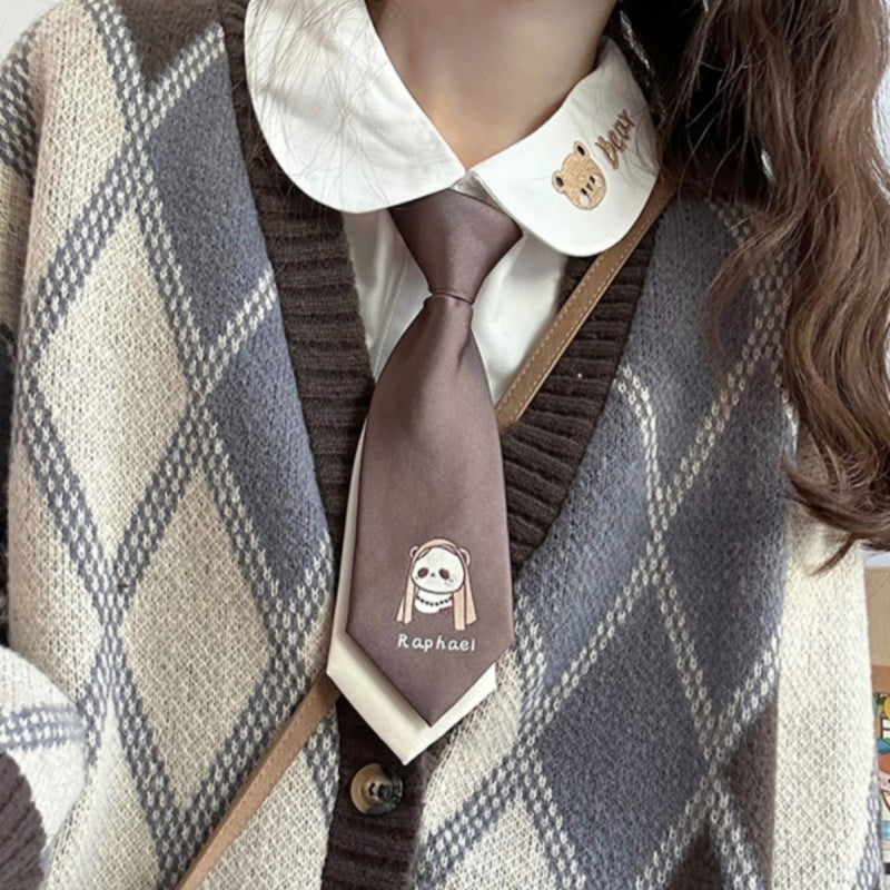 Diamond Lattice V-neck Knitted Cardigan Sweater Coat for Women Autumn and Winter