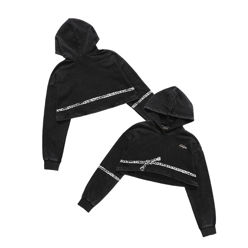 Dark Gothic Distressed Hooded Sweater
