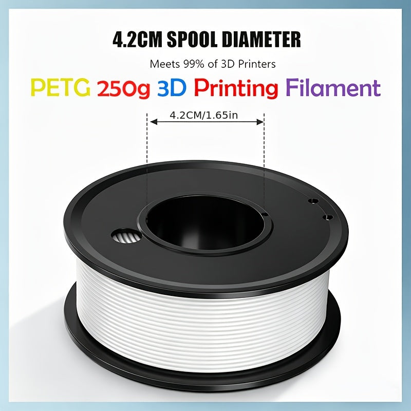 Vibrant Color PETG Filament – 250 g (0.55 lb) Roll, 1.75 mm Diameter, Non‑Toxic & Odorless