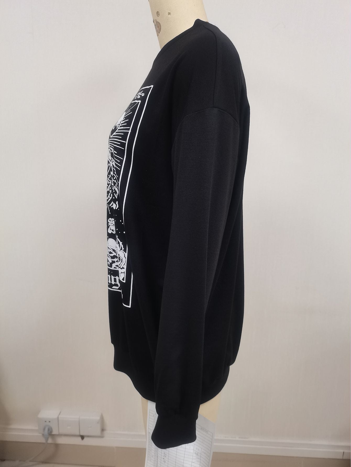 Gothic Retro Rose Skull Long Women's Sweater
