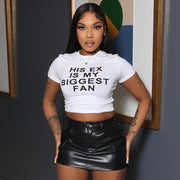 Trendy Women's Short Sleeve Crop Top