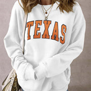 Cozy Letter Print Fleece Long Sleeve Casual Sweatshirt