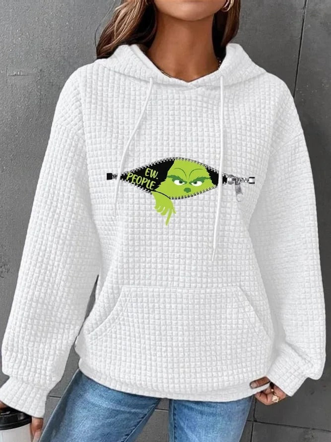 Cozy Loose Fit Hooded Long Sleeve Pullover Sweater