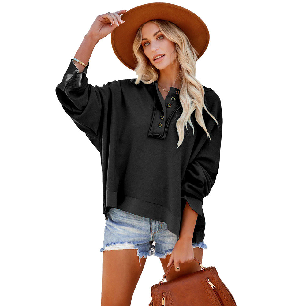Women's Thickened Casual Drop-Shoulder Patchwork Hoodie