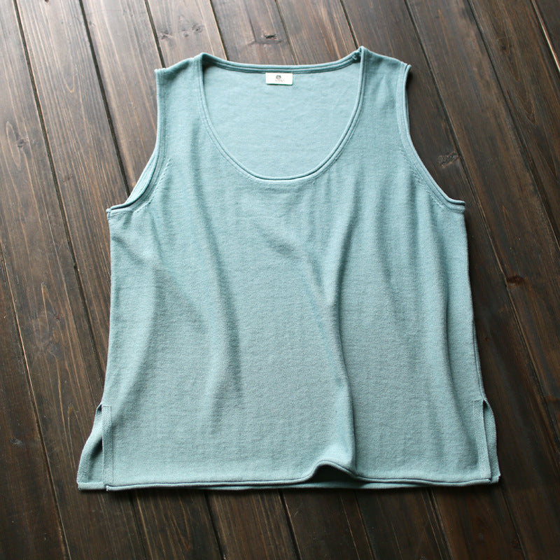 Distressed Artistic Women's Loose Cotton Vest