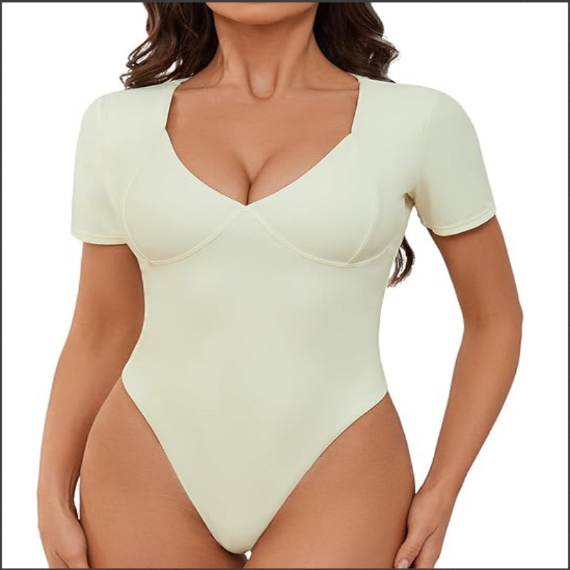Women's Seamless Short Sleeve Body-Shaping Slim Fit Bodysuit