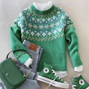 Women's Fresh Green Long Sleeve Sweater