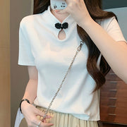 Summer Frog-Button Short Sleeve T-Shirt – Light, Trendy & Breathable