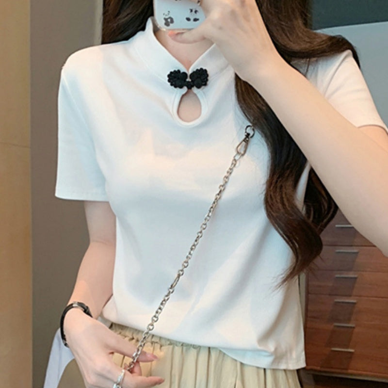 Summer Frog-Button Short Sleeve T-Shirt – Light, Trendy & Breathable