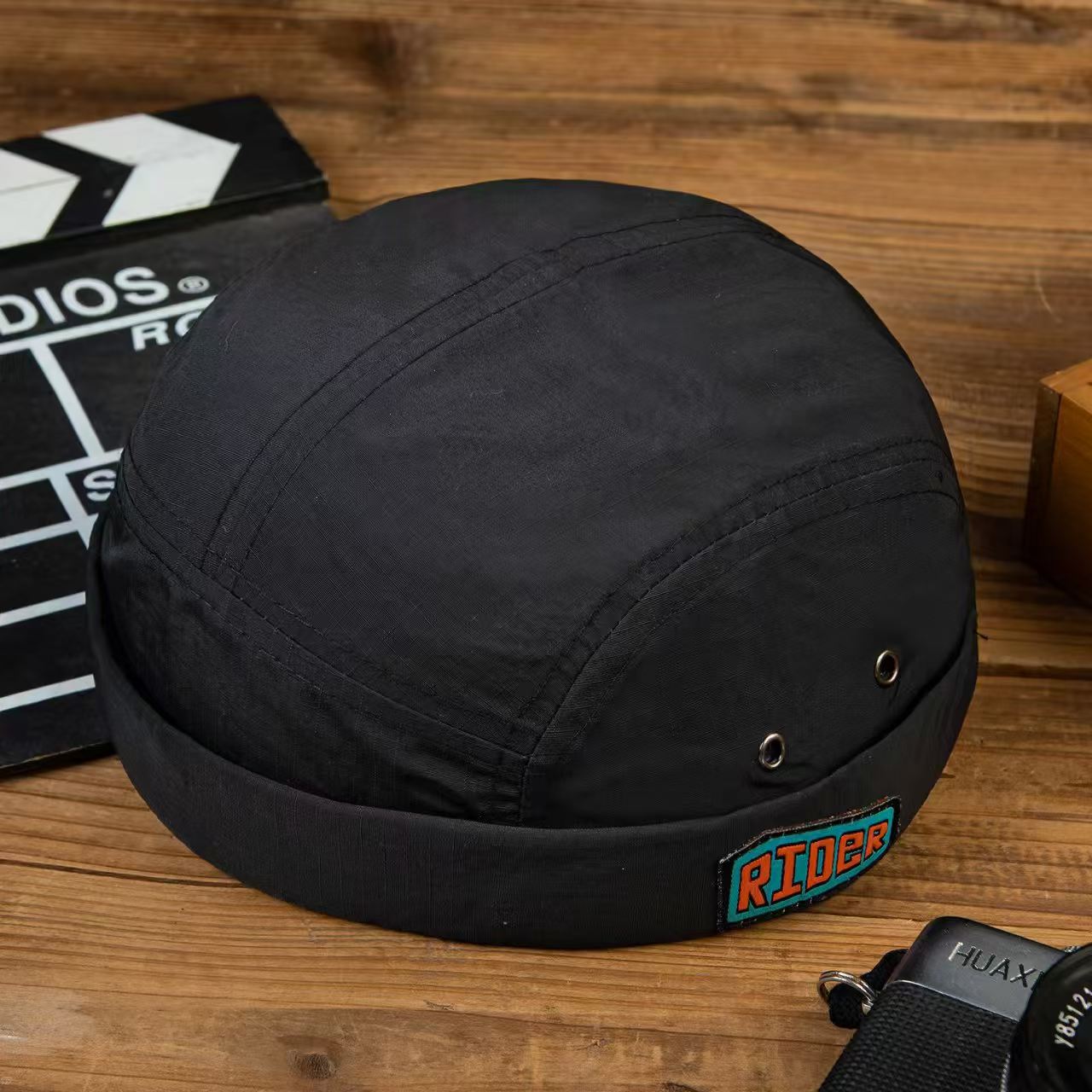 Hip-Hop Straw Hat With Lettering Patch