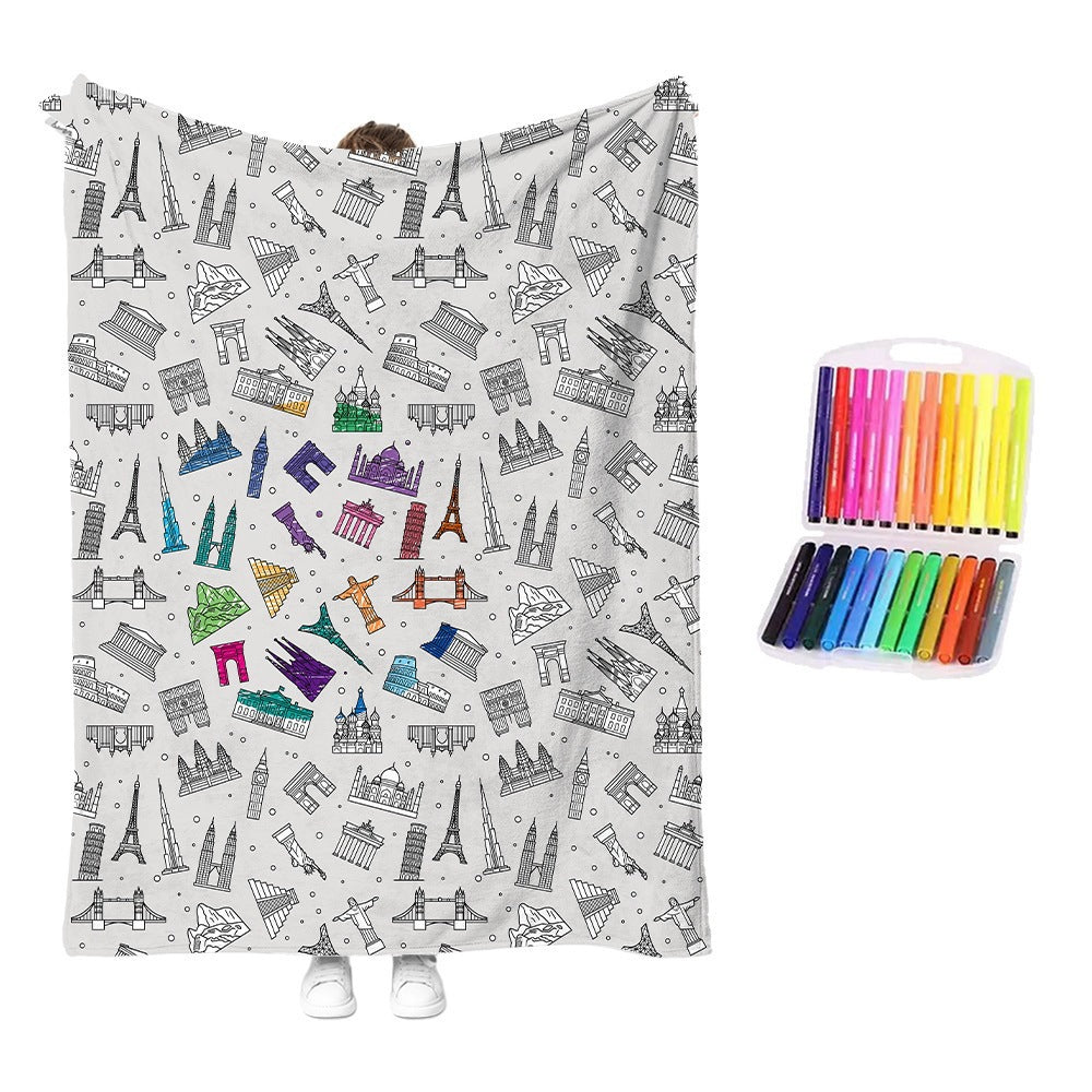 Interactive Diy Creative Painting and Graffiti Blanket