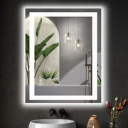 Dimmable anti-fog LED bathroom mirror with three color modes