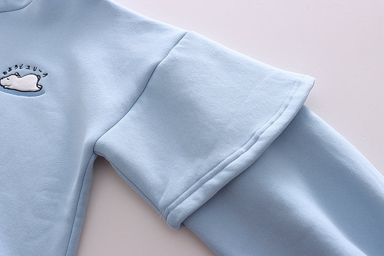 Letter Hooded Cashmere Padded Warm Sweater