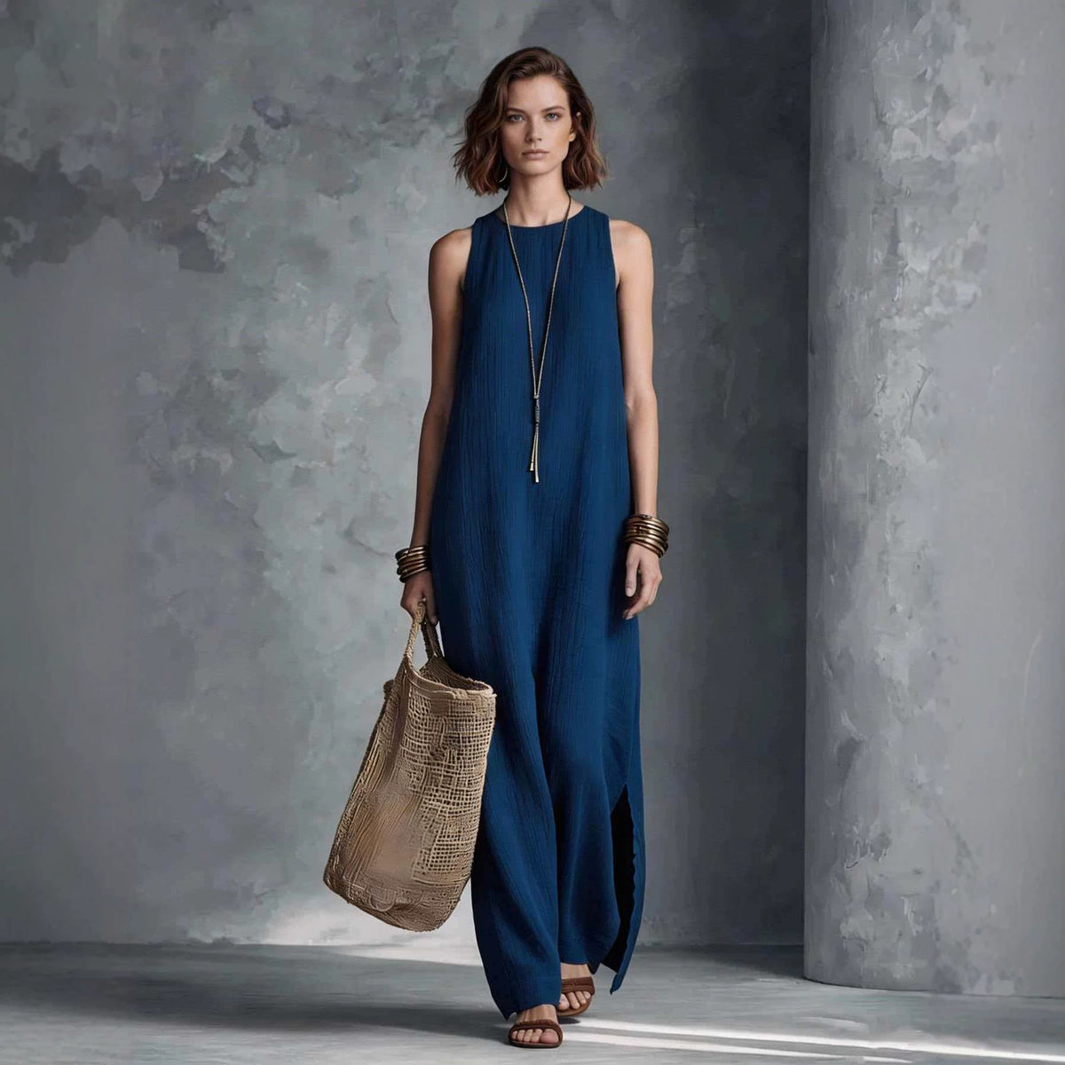 Womens Sleeveless Resort-style Dress