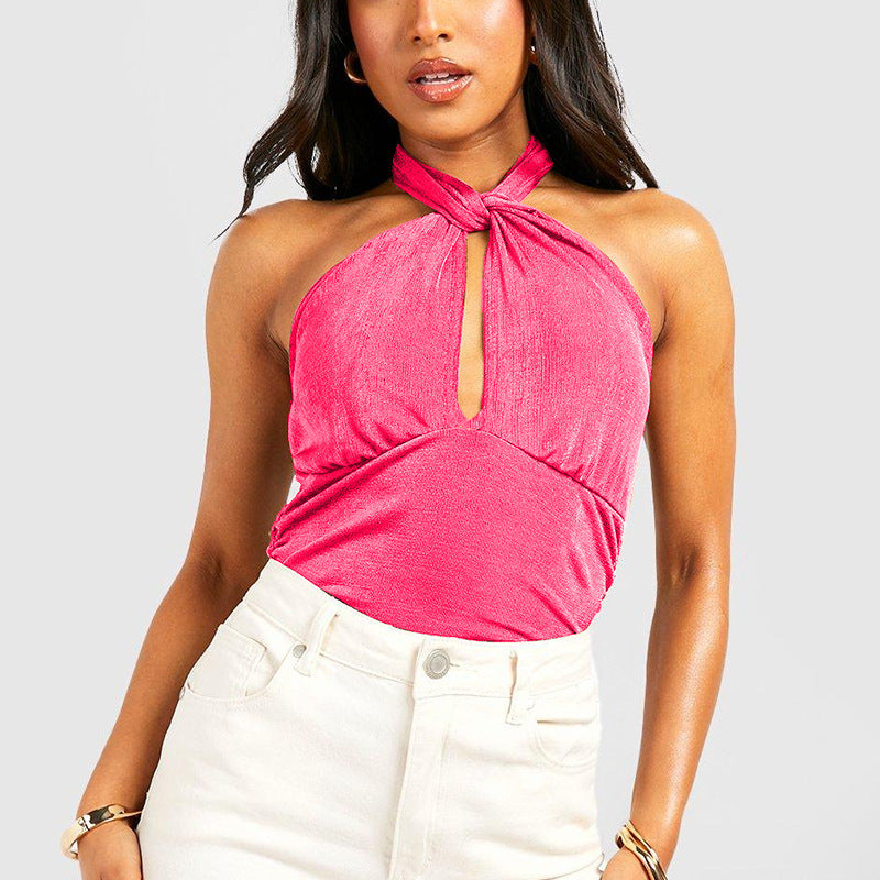 Women's Sexy Slim-Fit Halter Neck Sleeveless Jumpsuit