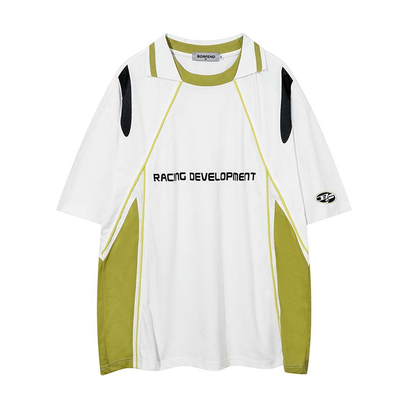 Men's Contrast Stitching Half Sleeve Casual Sports Shirt
