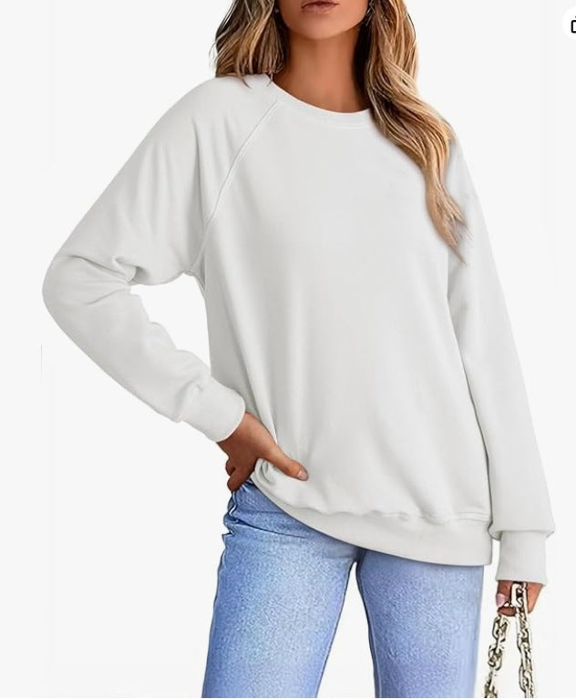 Women's Cozy Round-Neck Loose Casual Pullover Sweater