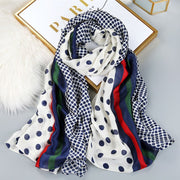 Elegant Dot Printed Silk Scarf