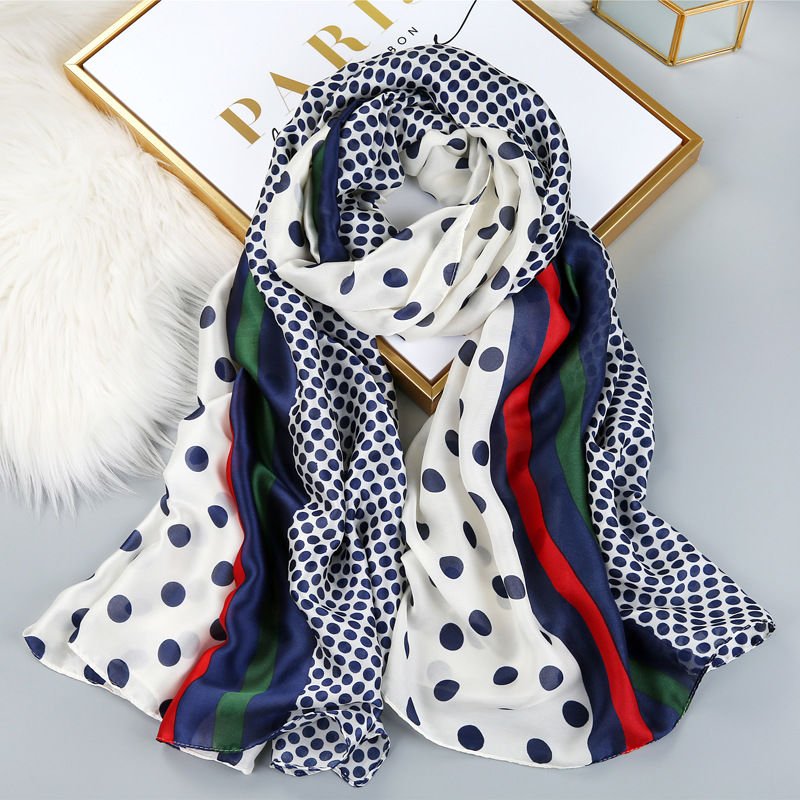 Elegant Dot Printed Silk Scarf