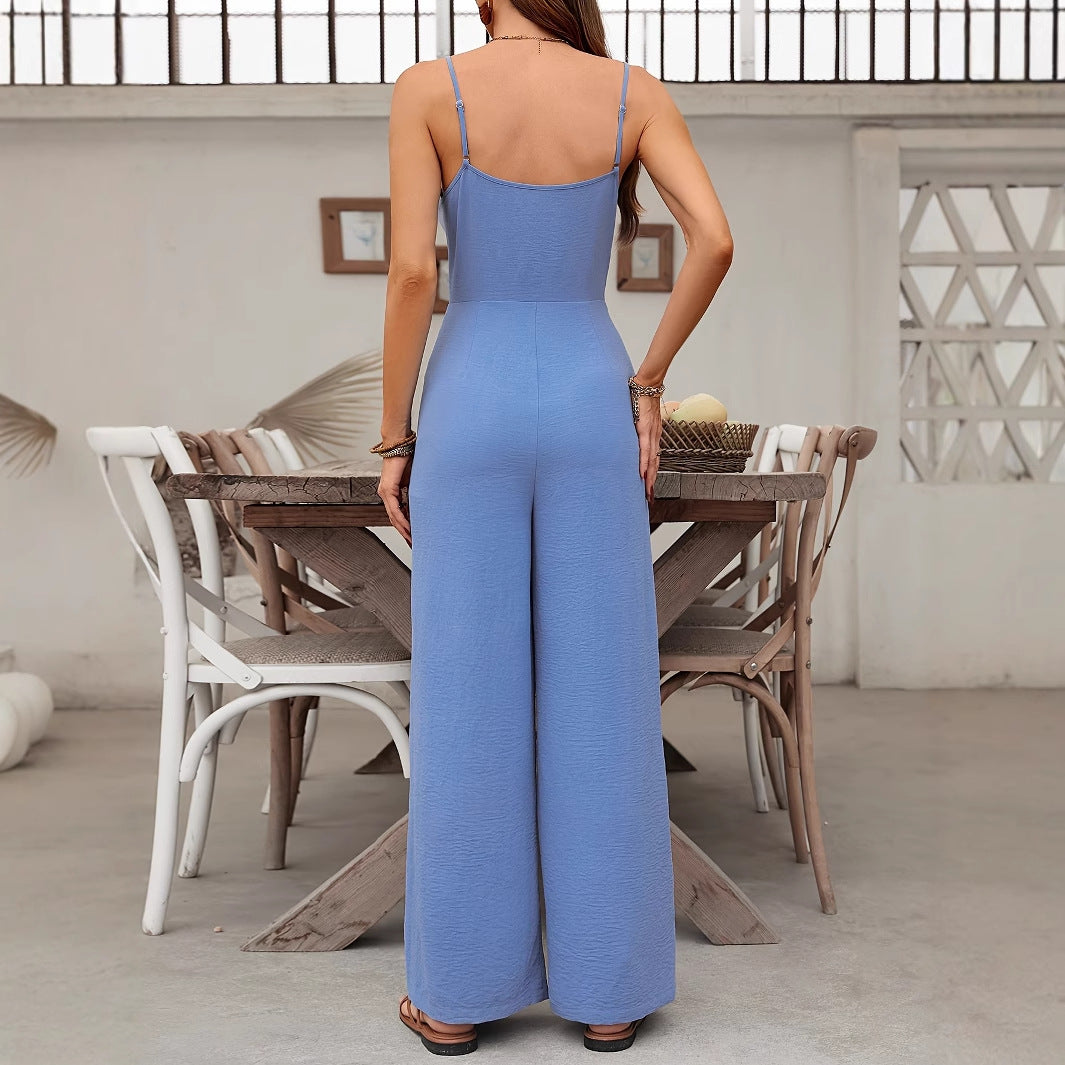 Stylish Breathable Women's Wide-Leg Jumpsuit