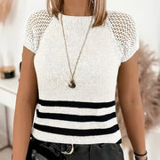 Breathable Polyester Short-Sleeve Tee for Women – Light & Comfortable