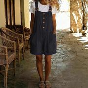 Retro Pocket Straight-Leg Overalls for Women