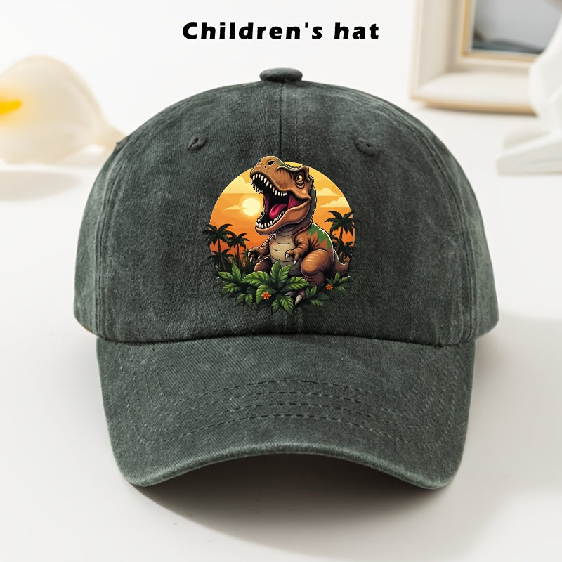 Dinosaur Print Adjustable Baseball Cap for Kids and Teens