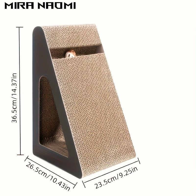 1Pc Vertical Multi-Layer Cat Scratching Post, Durable Anti-Shedding Large Cat Scratch Pad With Corrugated Cardboard Base, Random Bell Color - Essential Feline Toy Accessory