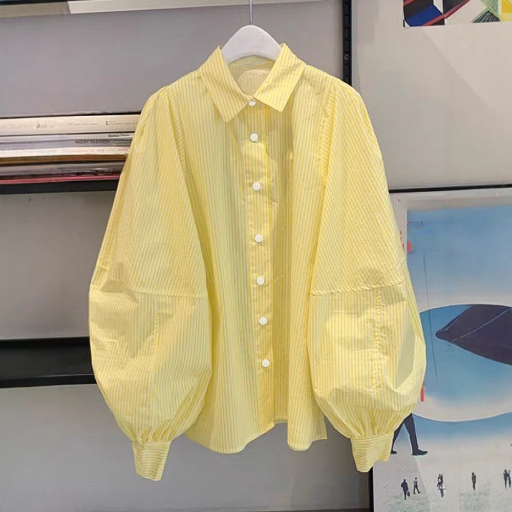 Springautumn New Loose Laid-back Striped Versatile Shirt