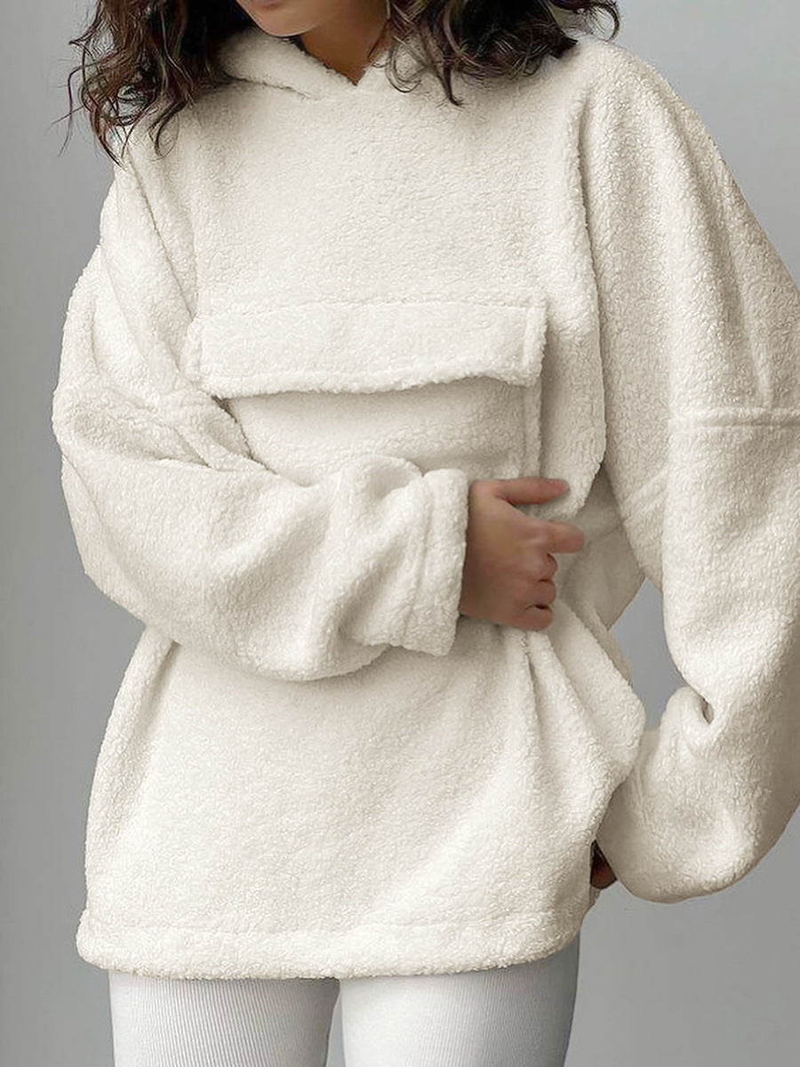 Cozy Lambswool Hooded Fall Sweater for Women