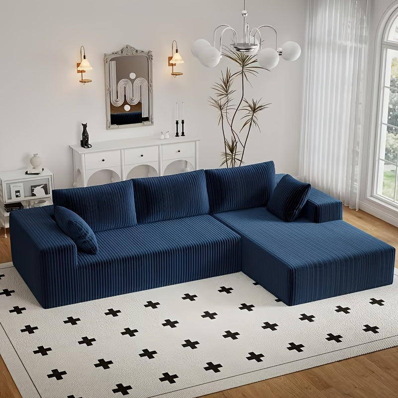 96 Inch L-Shaped Cloud Sofa Set for Living Rooms and Bedrooms