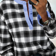 Women's Casual Fashion Patchwork Plaid Shirt
