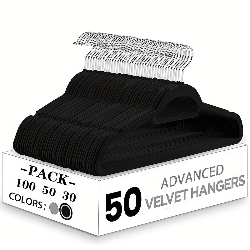 100/50/30-Pack Heavy-Duty Non-Slip Clothes hangers with Tie Bar - Space-Saving Closet Organizers, 360° Swivel Hooks, Anti-Slip Design for Wardrobe, Laundry, Retail Stores - Durable Garage, Boutique...