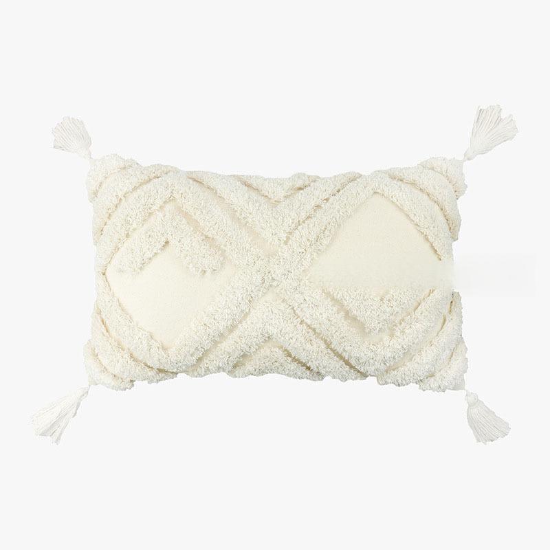 Geometric Patterned Waist Support Pillow Decorative Lumbar Cushion for Sofa Bed Chair Backrest Home Decor