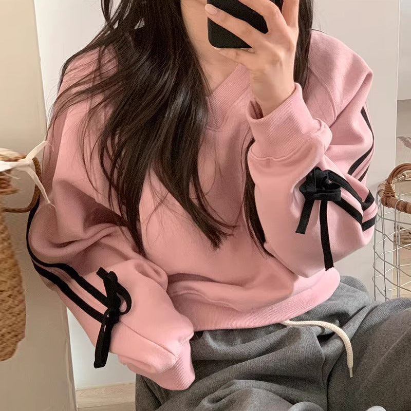 Cozy Solid Color Women's Loose Casual Pullover Hoodie