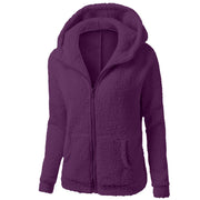 Women's Cozy Zipper Hooded Fleece Sweater