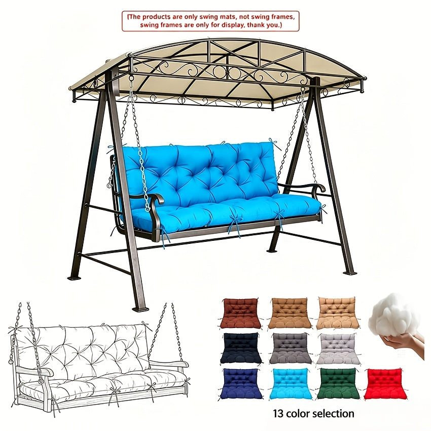 Waterproof Porch Swing Cushions 60 Inch • 2 3-Seater Replacement For Outdoor Furniture • With Backrest And Straps • Thick 5" Swing Seat Bench Cushion • Cushion Ties For Patio, Garden & Backyard • Dark Green 60''×40