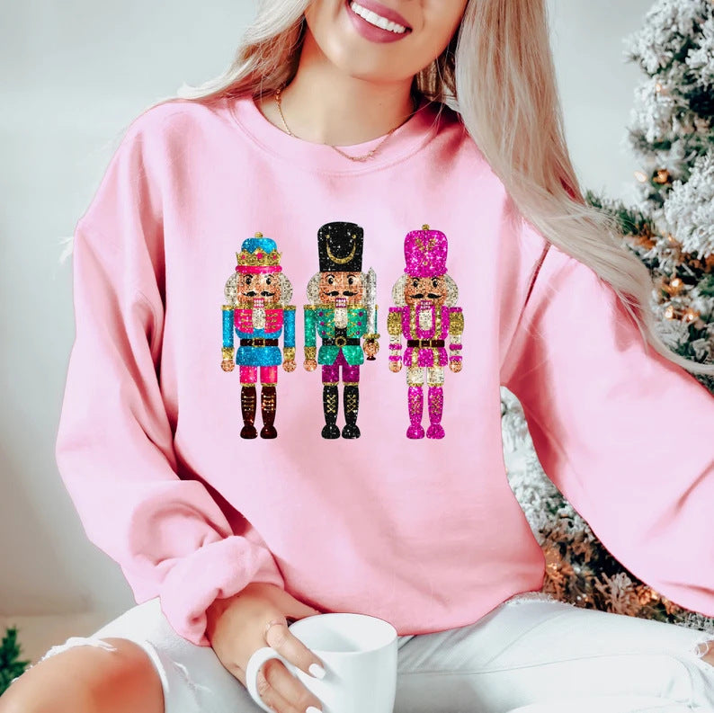 Women's Festive Sequin Christmas Sweater Casual Pullover