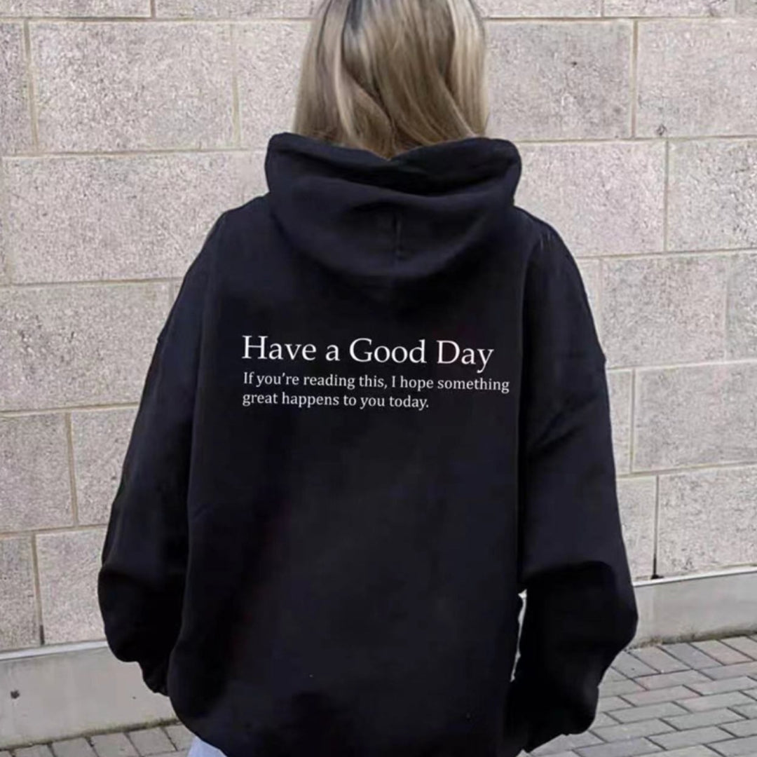 Have A Good Day Print Casual Hoodie