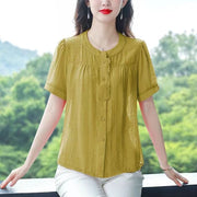 Lightweight Summer Crew Neck Shirt – Breathable Cotton‑Linen Blend