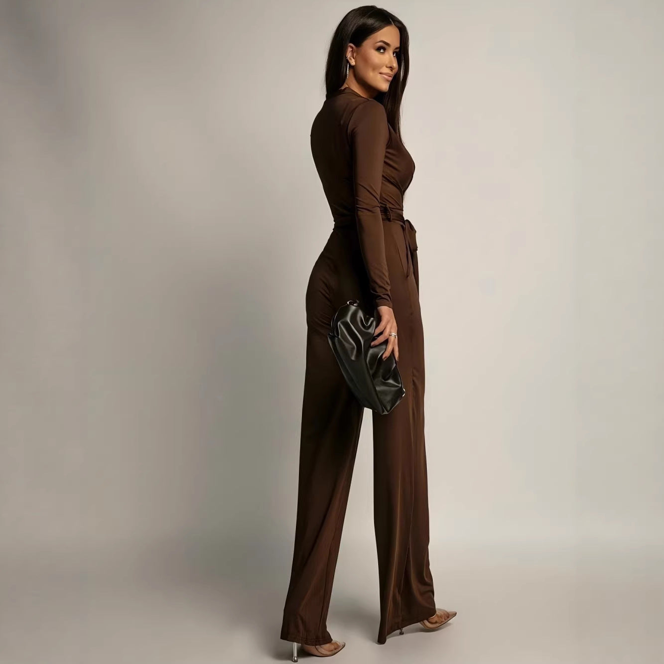 Women's Elegant Solid-Color Knitted Jumpsuit