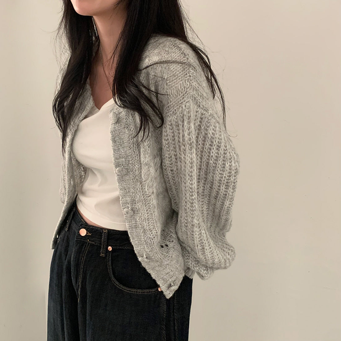 Retro Lazy Style Sweater Coat Women's Winter