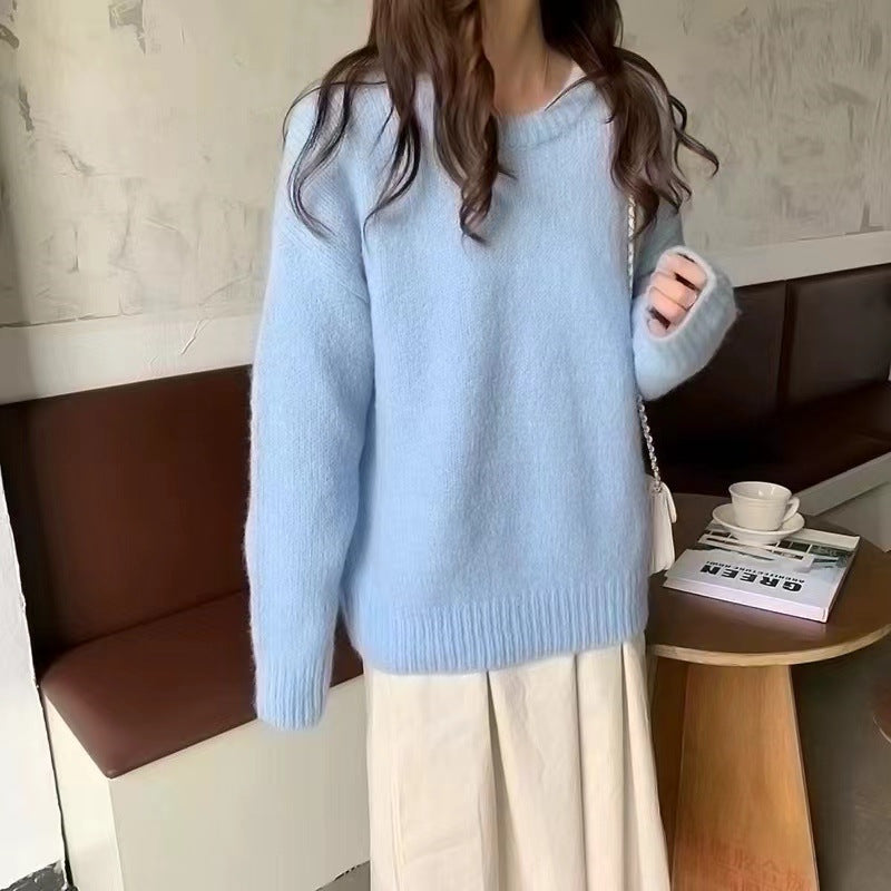Candy Color Pullover Slimming Sweater Bottoming