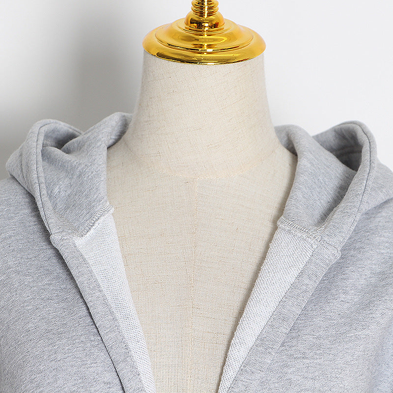 Women's Slim-Fit V-Neck Hooded Long-Sleeve Top